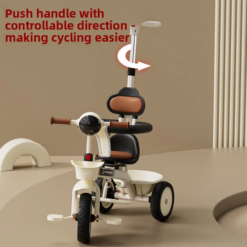 Triciclo de empuje para bebé con Pedal para niños de 1 a 6 años, bicicleta grande para niños, cochecito, bicicleta - imagen 5