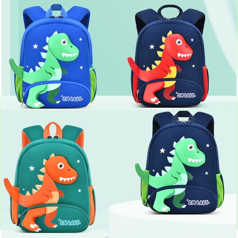 Mochila antipérdida de dinosaurio de dibujos animados para niños de 3 a 6 años, bolso escolar de primer grado, regalo para bebé con función de seguridad - imagen 2
