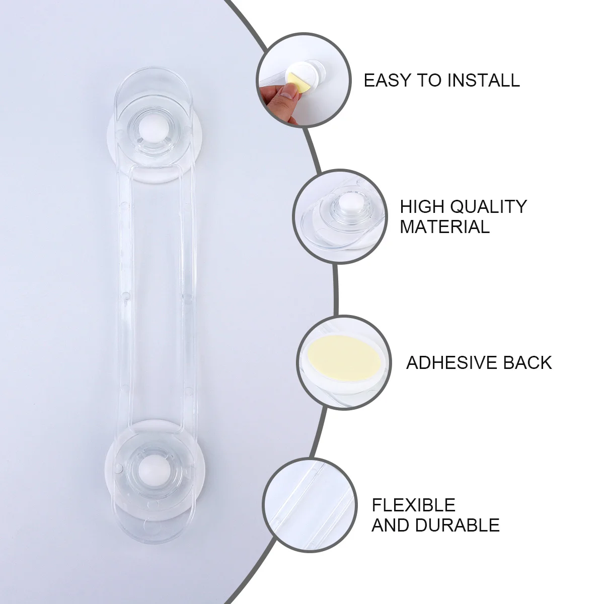Cerraduras de seguridad para cajones de bebé, adhesivo transparente, sin taladro, fácil instalación, antipellizco, para cajones y gabinetes, 12 Uds.
