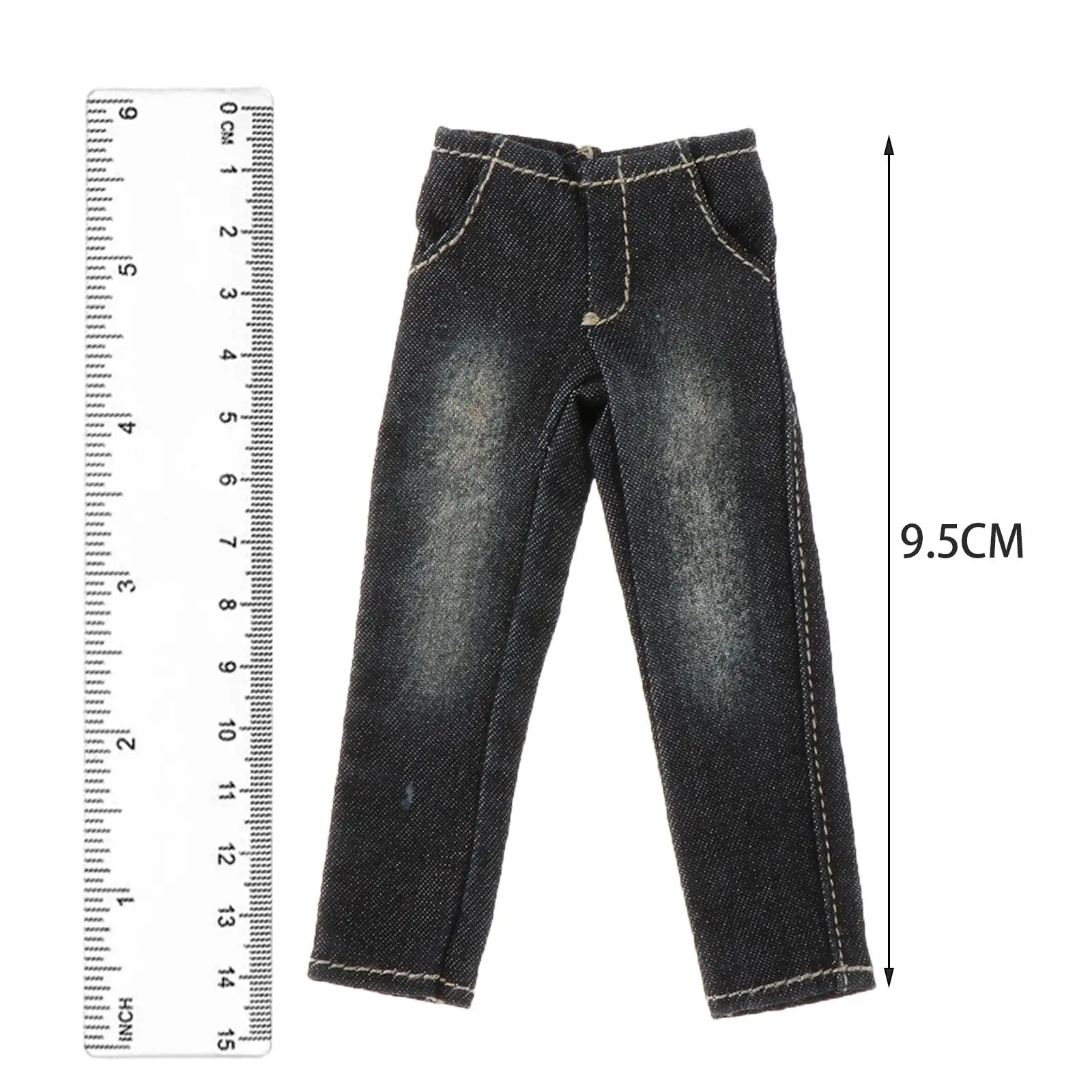 1/12 Male Doll Jeans Costume Miniature Clothing Handmade Doll Clothes for 6 inch Figures Body Doll Model Dress up Accessories