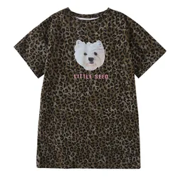 Vestido y camiseta con estampado de leopardo para hermanos