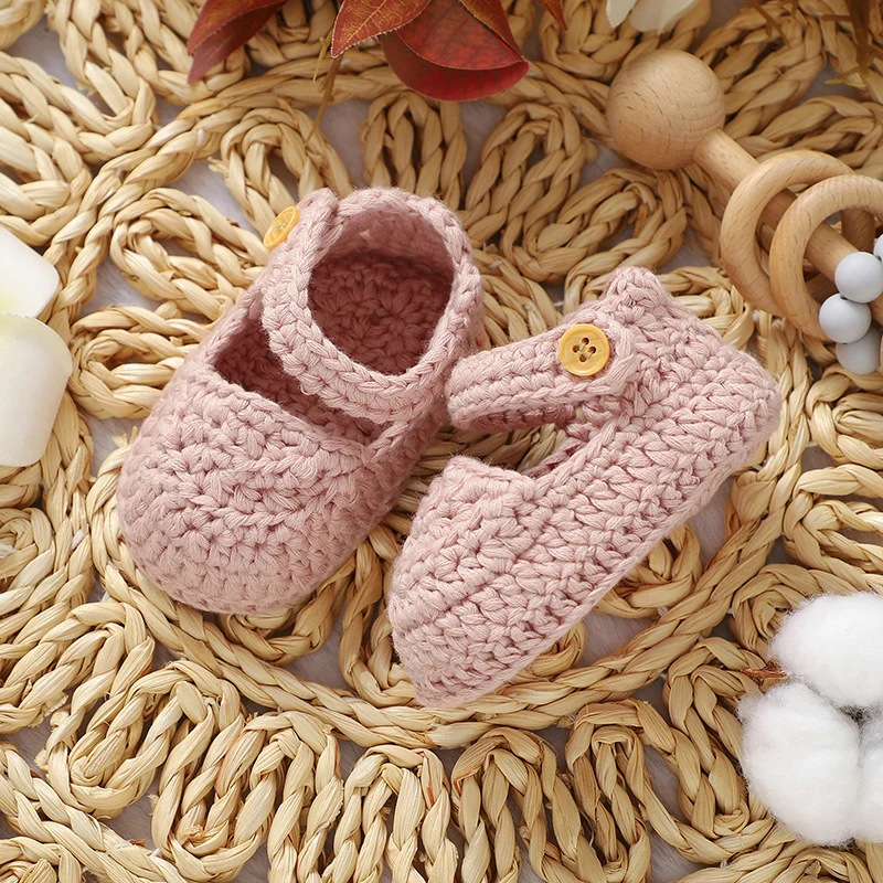 Zapatos para niña recién nacida de 0 a 1 año, moda de punto de Color puro, antideslizantes, suela blanda, primeros caminantes, niños, caminar en invierno - imagen 4