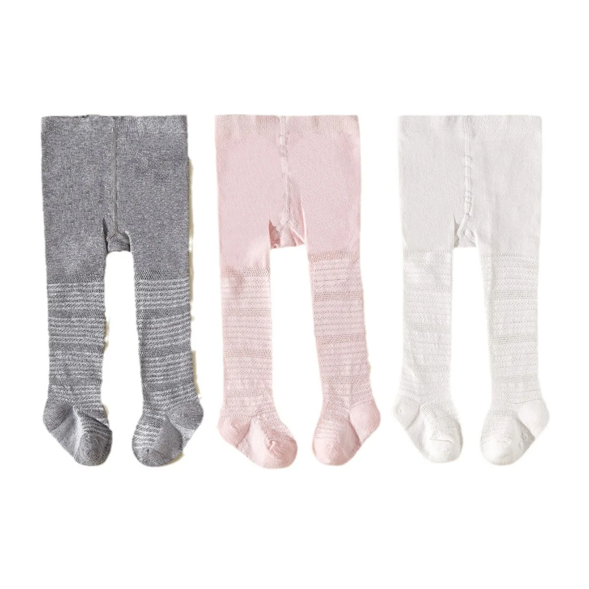 Pantimedias de primavera para niños y niñas, medias ajustadas de Color sólido con cintura elástica, artículos para bebés, 3 unidades por juego - imagen 4