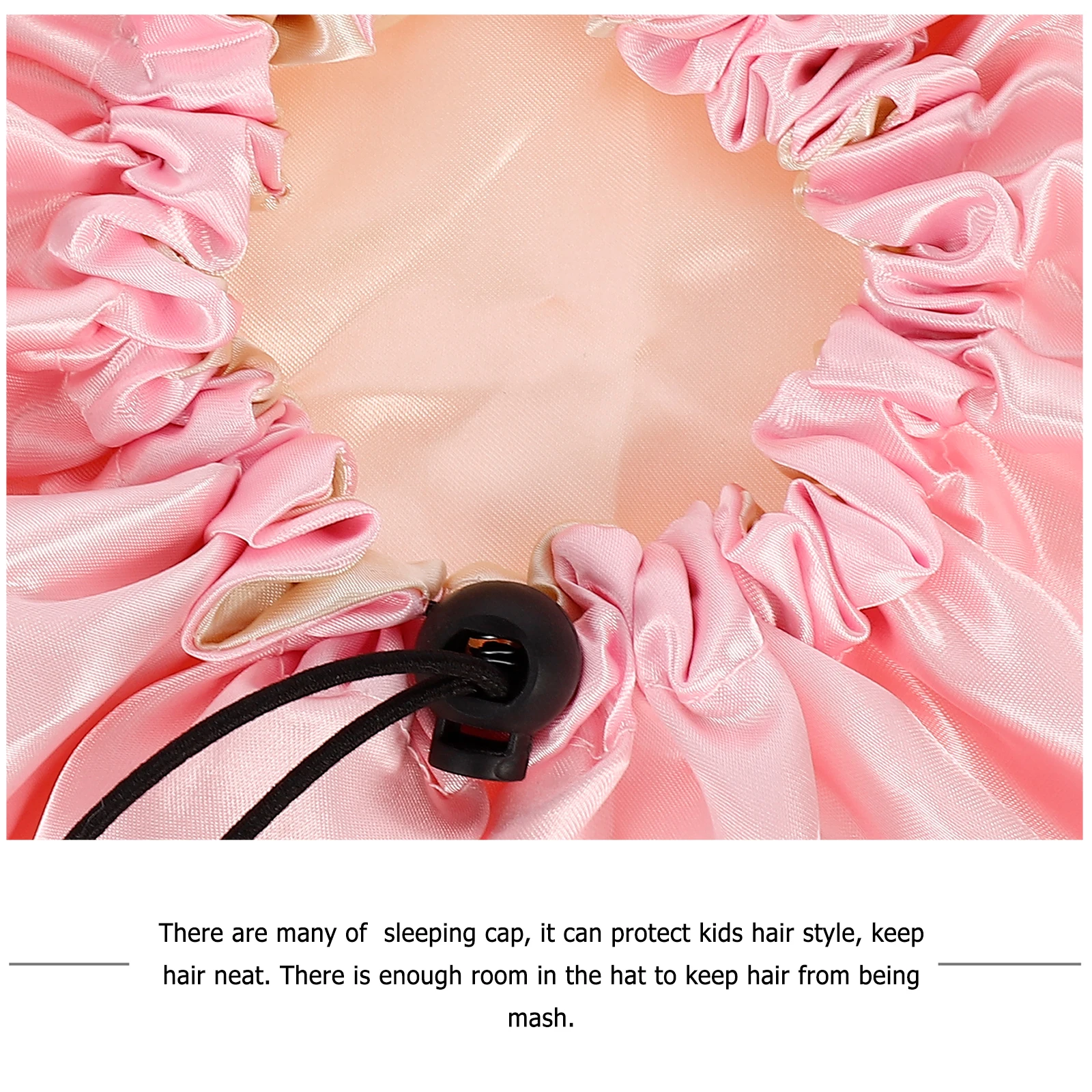 Gorro de dormir de satén para niños, gorro de pelo elástico de doble capa, gorro de noche ajustable, niños pequeños durmiendo para niños - imagen 5