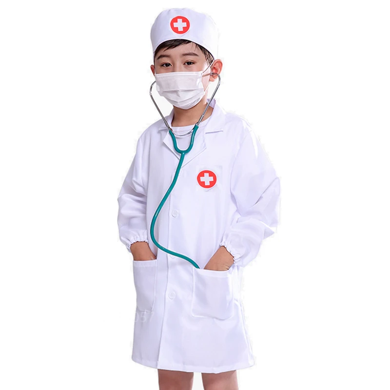 Uniforme de médico simulado para niños, juguetes plástico, juego simulación, traje azul, estetoscopio, juegos interactivos padres e hijos, regalos TMZ - imagen 4