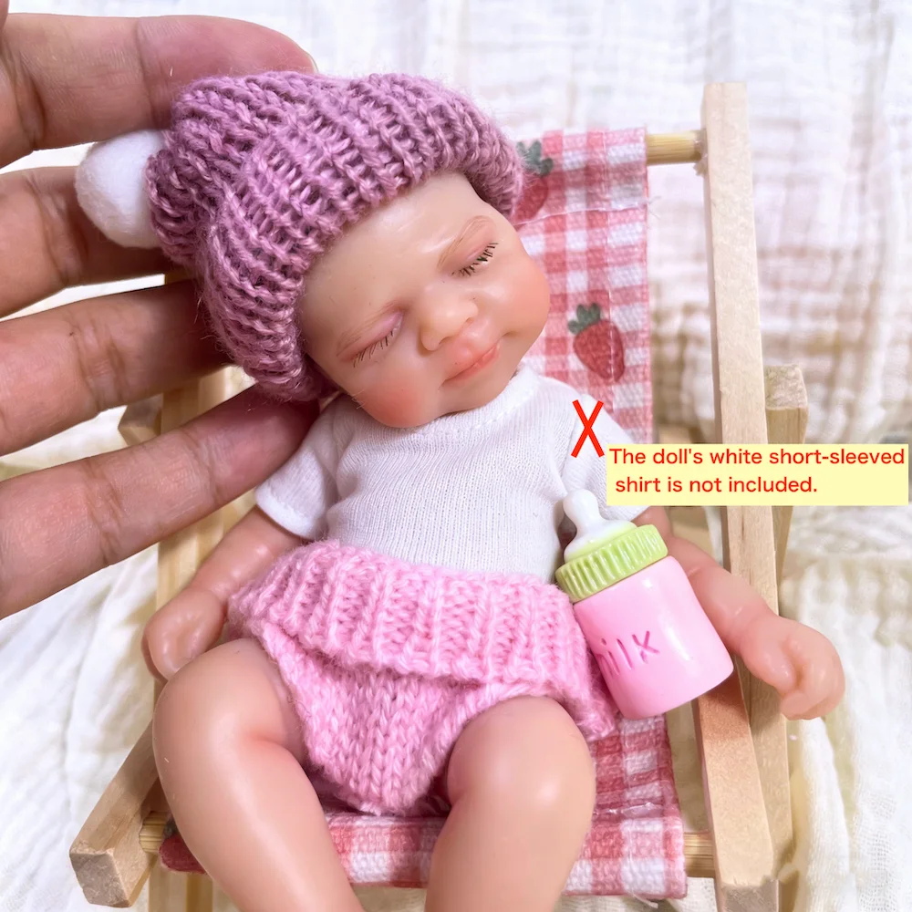 Mini muñeca Reborn Pascale de silicona de 15CM para niña, cuerpo lavable, muñeca de silicona sólida suave de 6 pulgadas, juguete de regalo de cumpleaños y Navidad