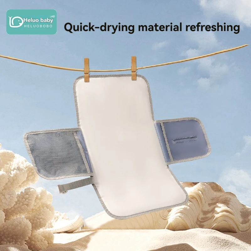 Almohadilla de orina para bebé, impermeable y a prueba de humedad, ligera con diseño de transporte manual, alfombrilla para cambiar pañales para uso al aire libre para bebés - imagen 2