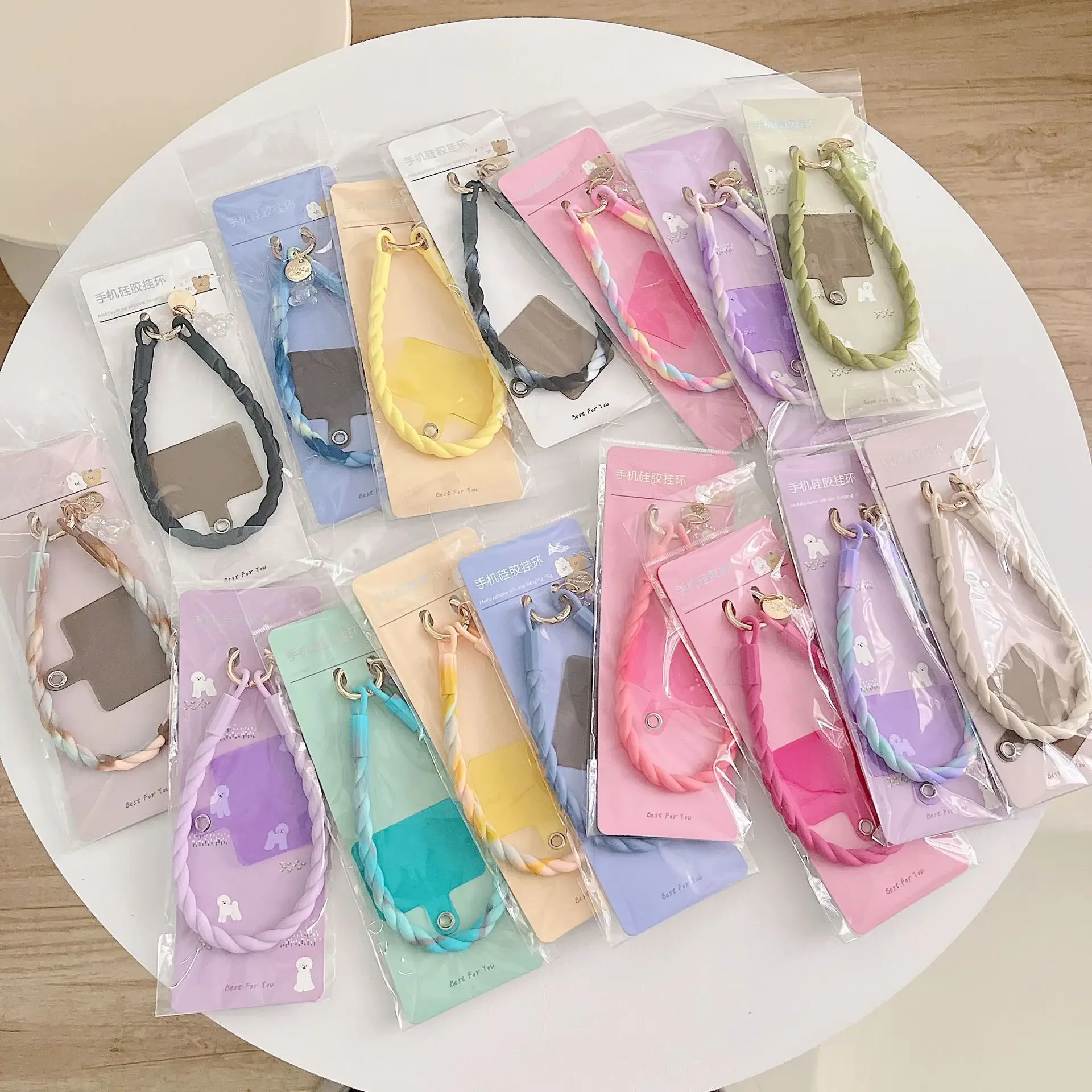 Correas luminosas para teléfono con oso, cordón con bonito colgante de silicona, correa elegante, cordones deportivos largos para teléfono móvil iPhone 14 - imagen 3