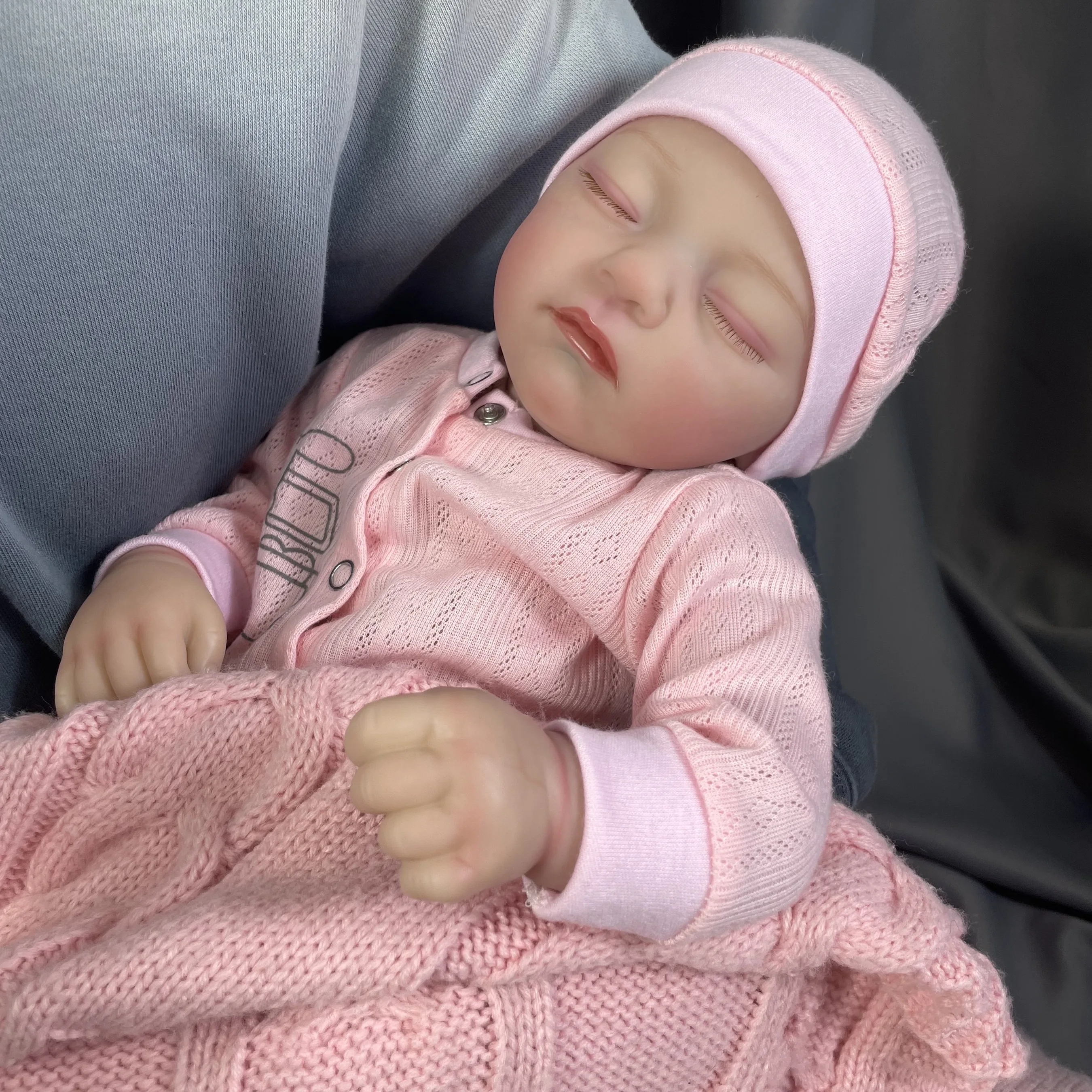 Muñeca Reborn realista de 18 pulgadas para niñas, muñeco recién nacido dormido, pelo pintado a mano, tono de piel 3D, venas visibles, regalo - imagen 3