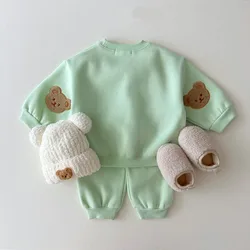 MILANCEL Conjunto sudadera y pantalón con bordado de oso para niño