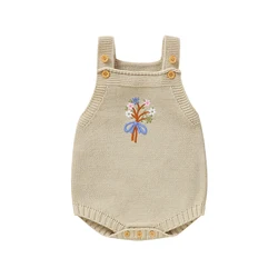 Body bordado floral de algodón para bebé recién nacido