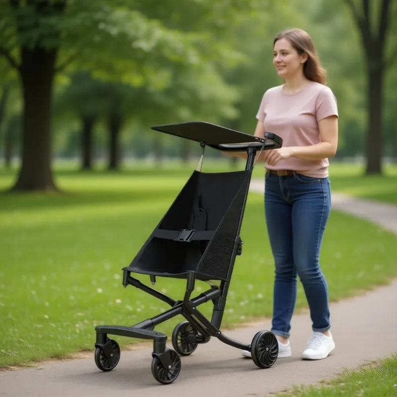 Cochecito bebé plegable con un clic ligero portátil antivuelco