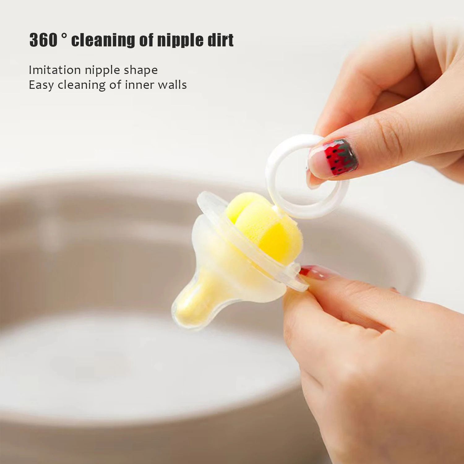 5 uds cepillo de limpieza de tazas cepillo de limpieza de paja está hecho de esponja y nailon, absorbente y fuerte para eliminar la suciedad - imagen 4