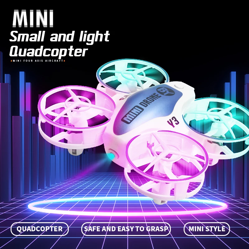 Y3 Mini OVNI Drone de control remoto con luces para niños