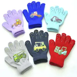 Guantes de invierno niños – Tejido cálido, dedos completos exterior