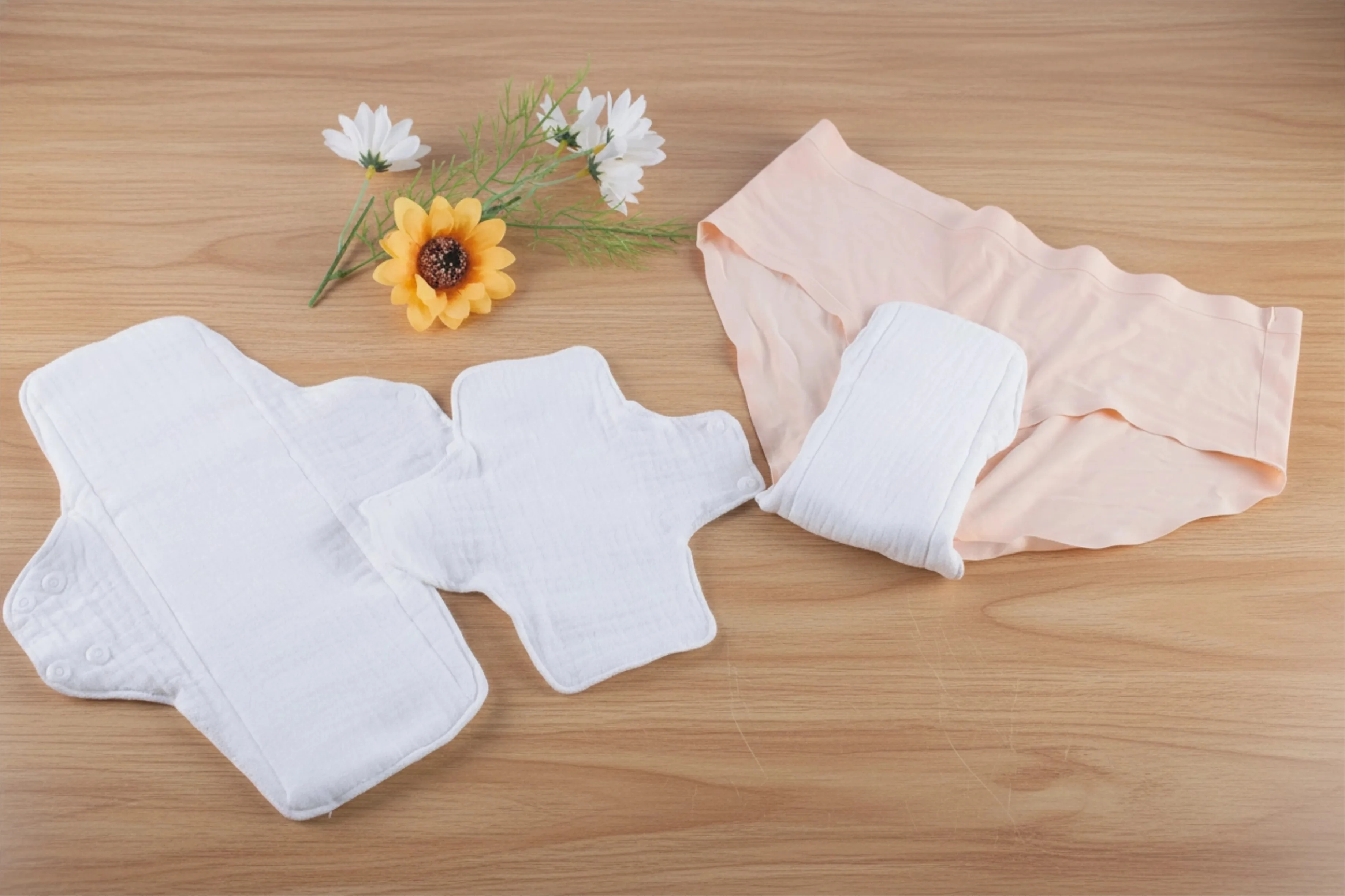 Nueva compresa sanitaria suave y transpirable, gasa de hilo de algodón de doble cara, toalla de higiene de maternidad lavable para períodos y pieles sensibles - imagen 3