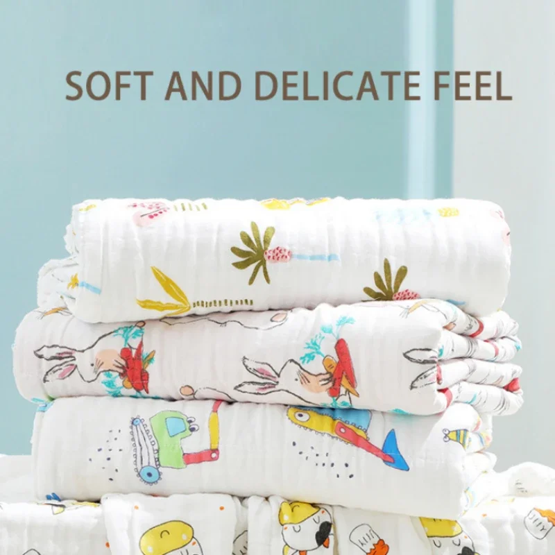 Toallas de baño 100% de algodón para bebé, toalla de gasa de 6 capas, albornoz para recién nacido, toallita para niño y niña, manta de baño, toalla para bebé - imagen 2