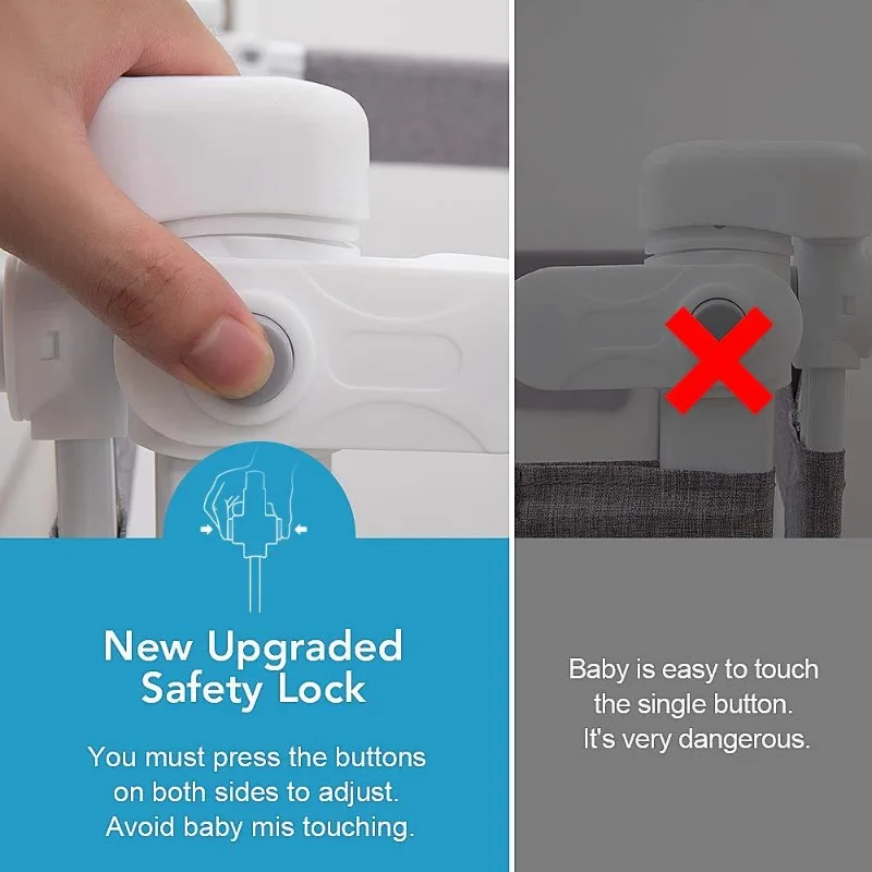 Barandilla elevable de cuna con protección anticaída – Segura y transpirable - imagen 4
