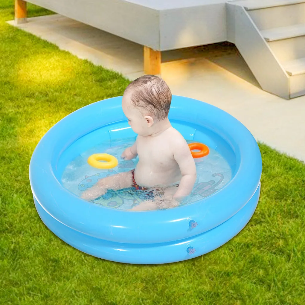 1 unidad de piscina de 65x65cm para bebés, juguetes acuáticos de verano para niños, bañera inflable, piscina redonda con estampado de animales encantadores - imagen 2