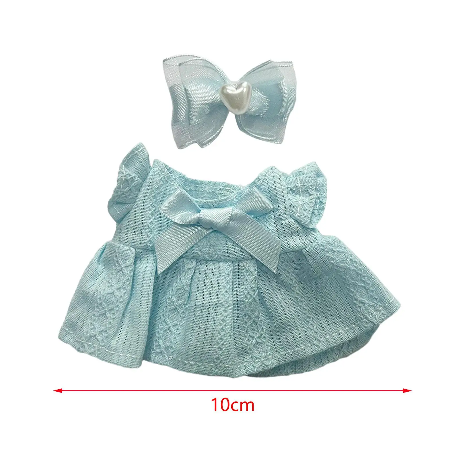 2Pcs Mini 6 inch Doll Clothes with Headwear Clothing Gift Dress up with Hat Doll Clothes for Dolls Pendant Doll Little Girls