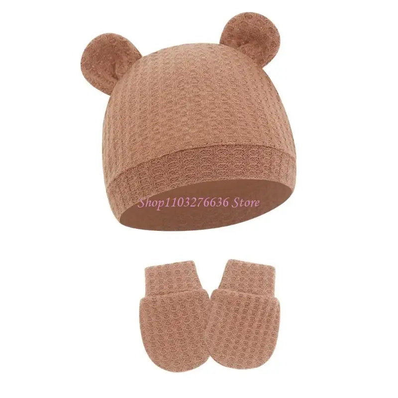 Gorro y manoplas de algodón suave para bebé, cálido y transpirable - imagen 4