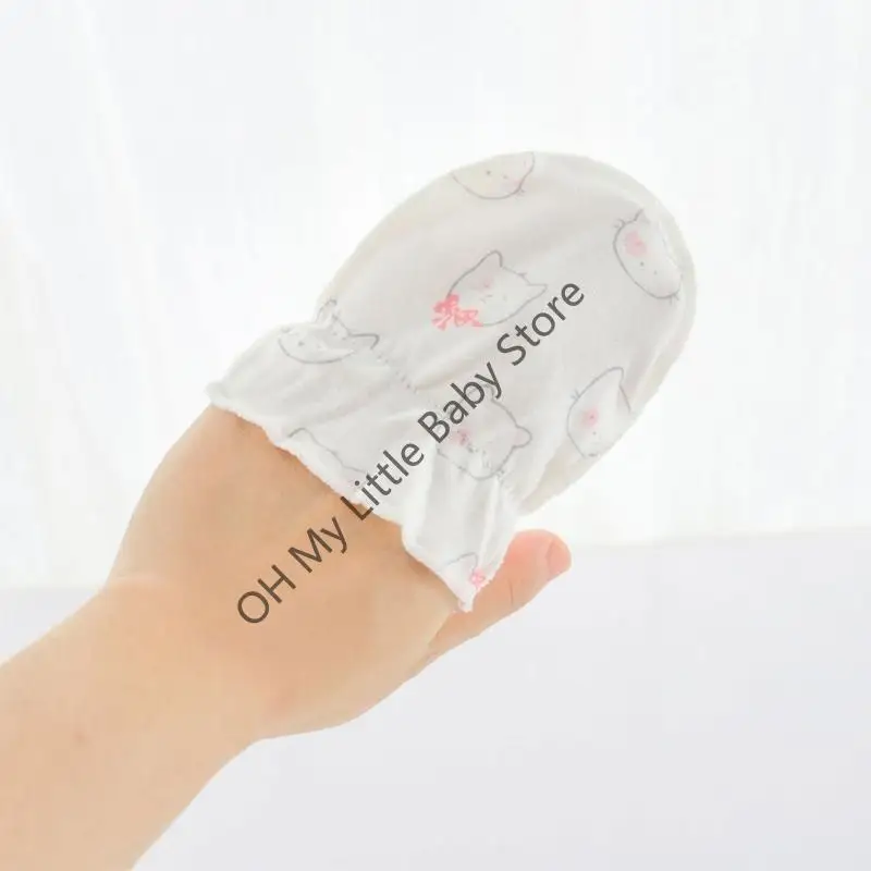 M76C 신생아 아기 면 만화 장갑 남여 공용 아기 장갑 0-5개월 아기 - imagen 2