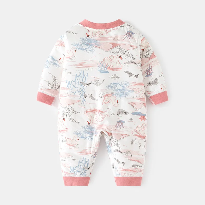 Ropa de otoño e invierno para recién nacidos, monos suaves y gruesos de algodón con dibujos animados de estilo chino, BC054 - imagen 2