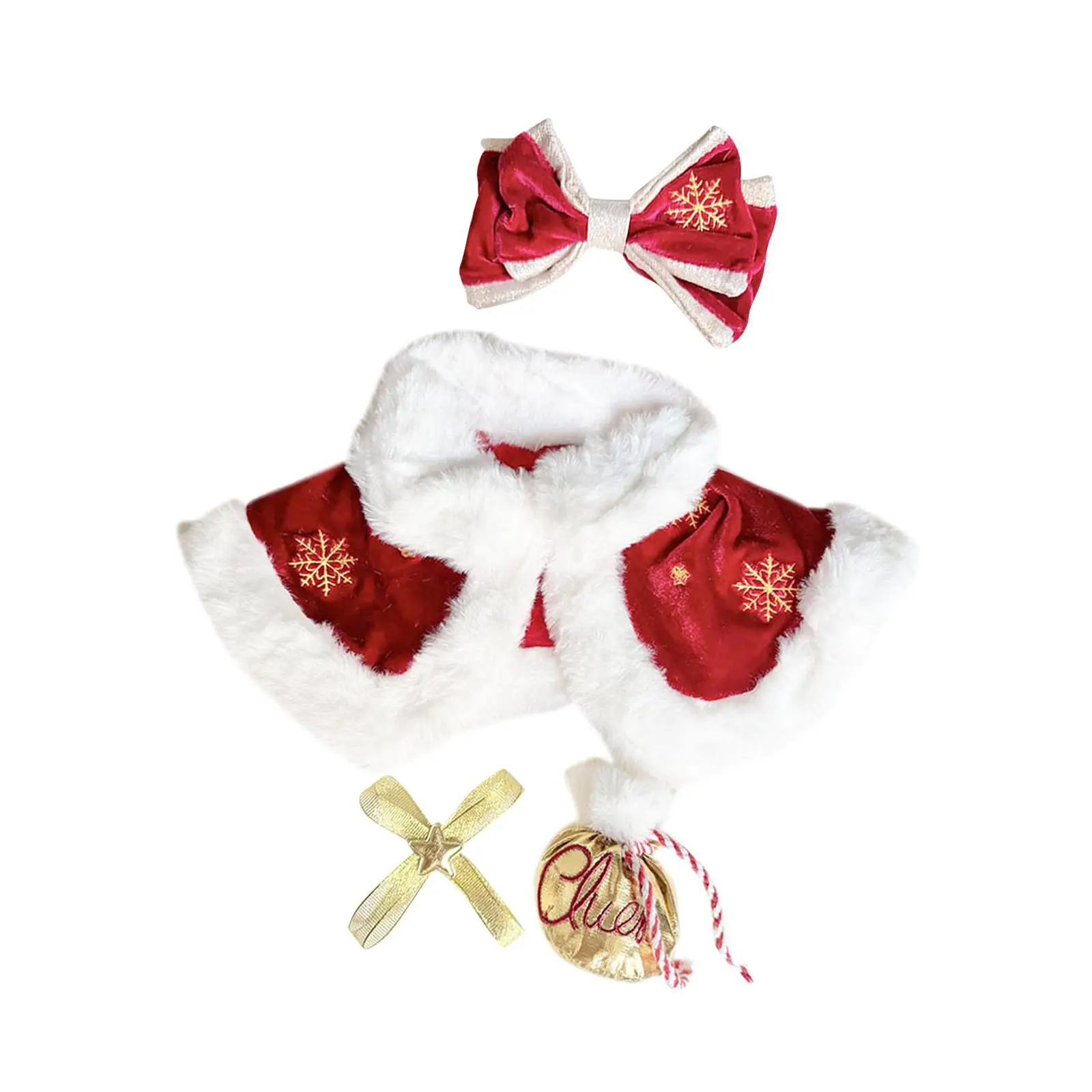 4Pcs Fashion Dolls cape and Hair Clip and Bag Bow for 15inch Dolls Dress up