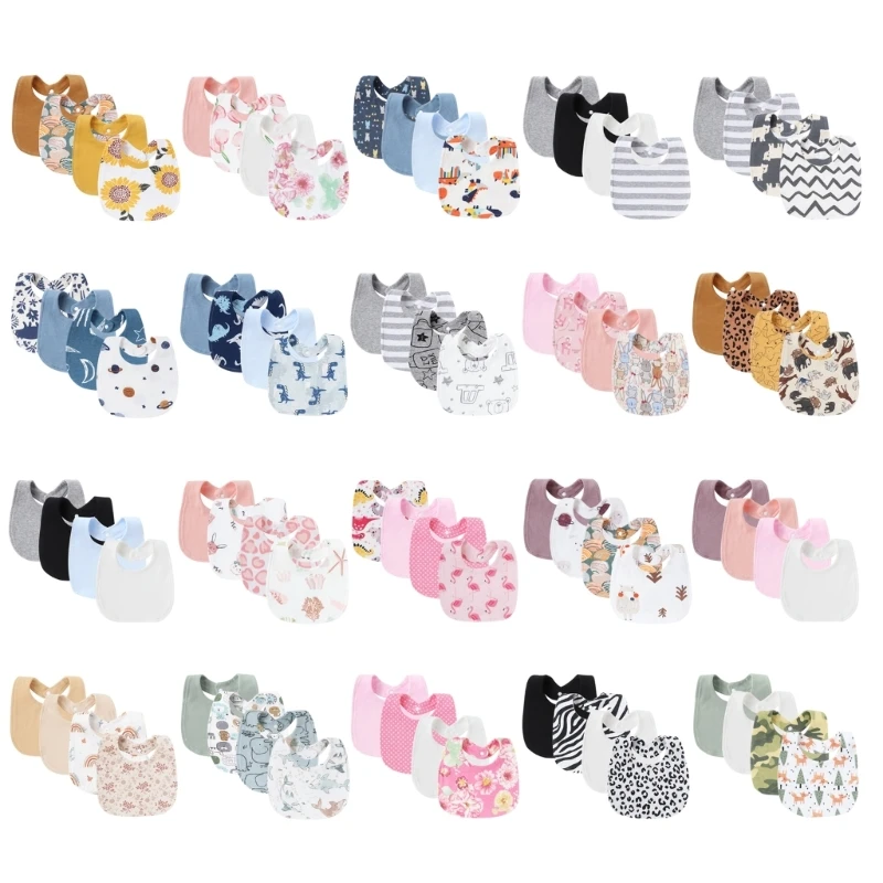 Baberos de gasa de algodón para alimentación de bebé, toalla para babeo con estampado de pétalos suaves de verano, paño para eructar para bebé recién nacido, 4 Uds. - imagen 2