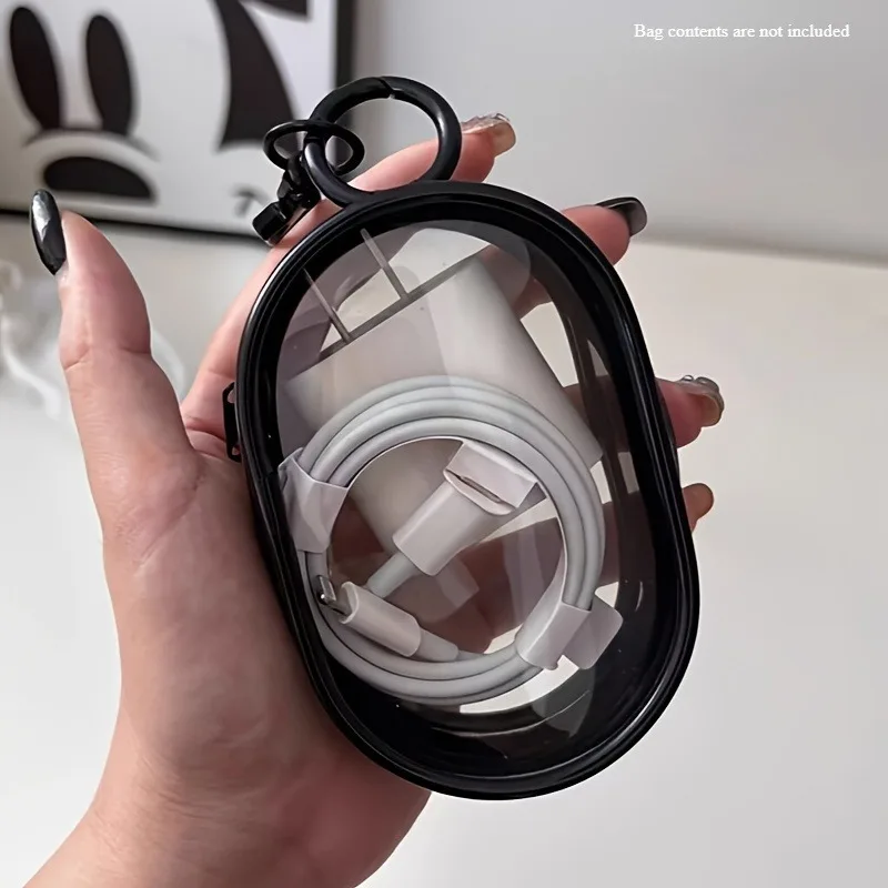 Bolsa de almacenamiento multiusos transparente: con gancho, ideal para auriculares/cargadores/cables de datos, cosméticos y organización diaria de viajes - imagen 4