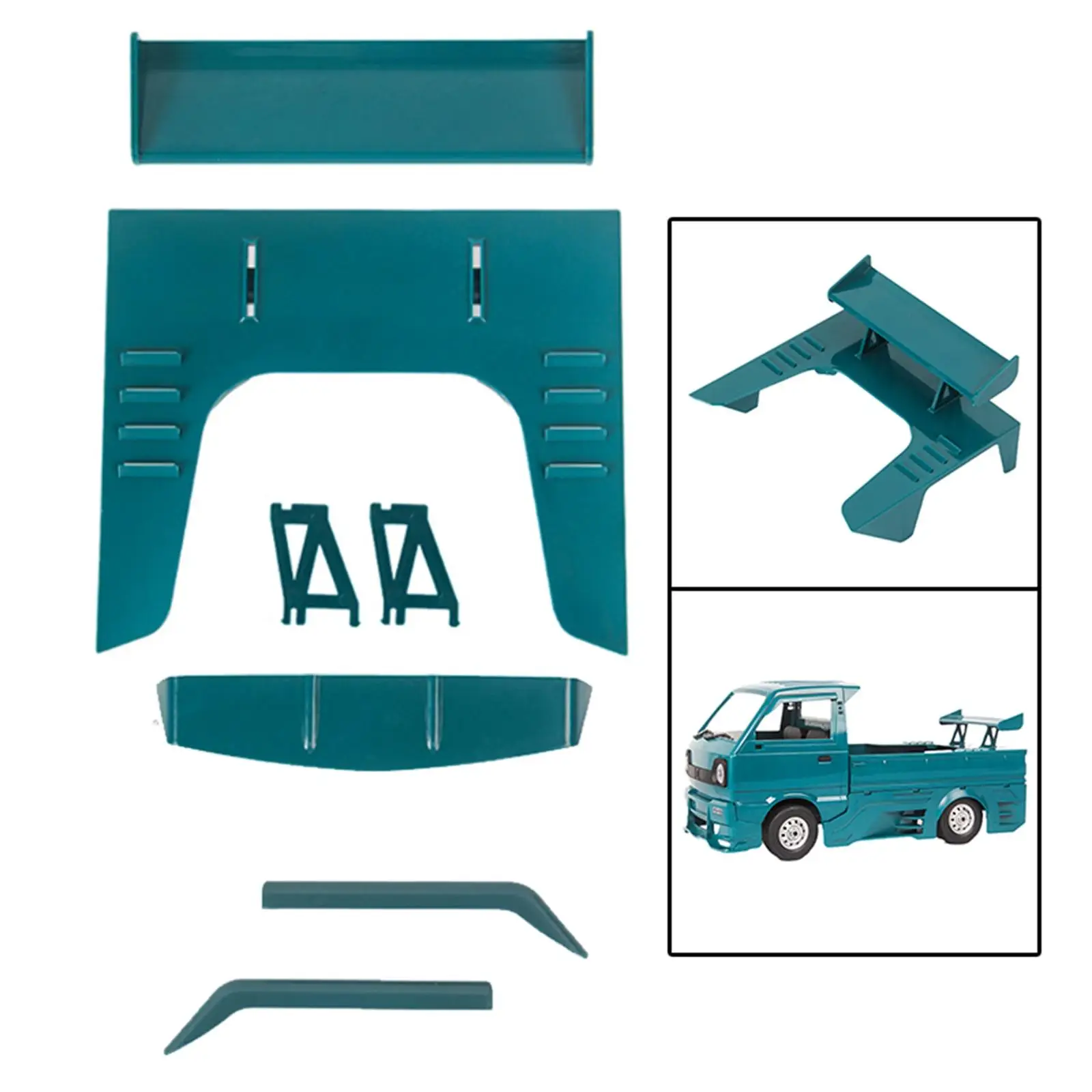 Alerón trasero de plástico para coche teledirigido, decoración mejorada para WPL D12 2WD 1:10 RC, camión de recogida, Kits de piezas de repuesto para coche teledirigido, accesorios - imagen 4