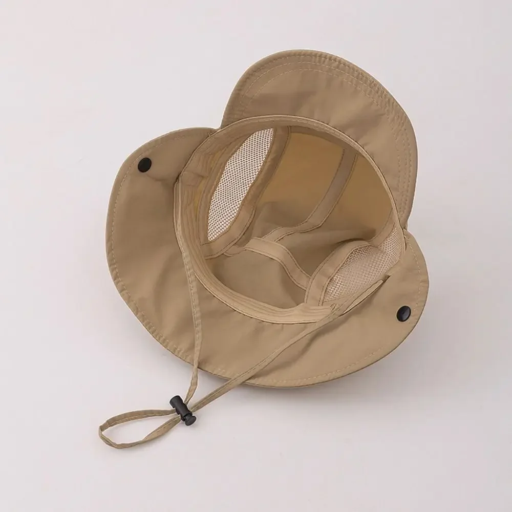 Nuevo sombrero de verano con orejas de oso de dibujos animados, gorra bordada de secado rápido para el sol, protección transpirable para el cuello, sombrero de pescador para niños y niñas - imagen 4