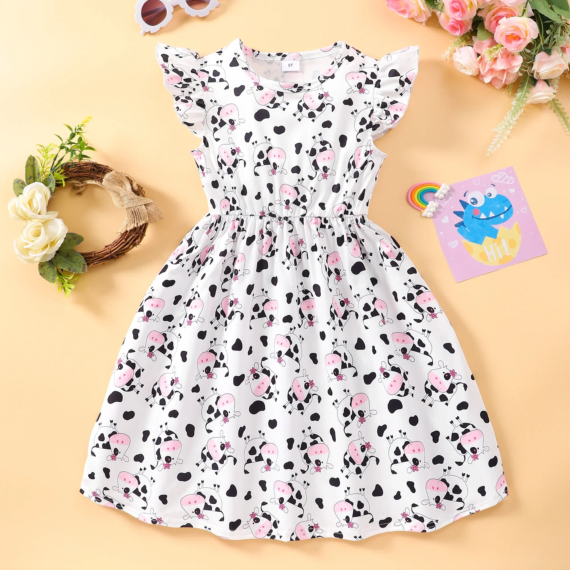 Vestido de girasol para niña – Manga corta de verano - imagen 4