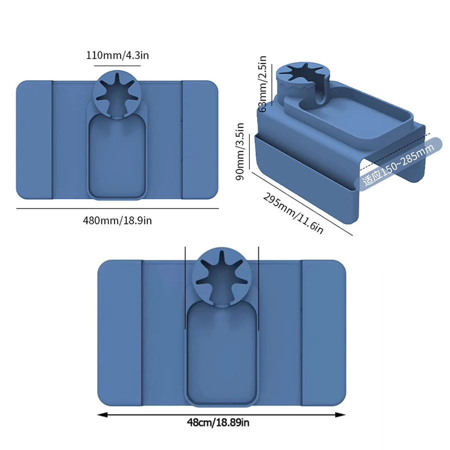 Posavasos de silicona para sofá, bandeja portavasos, reposabrazos para sofá, caja de almacenamiento con accesorios, bolsillo lateral para Control remoto y bebidas - imagen 5