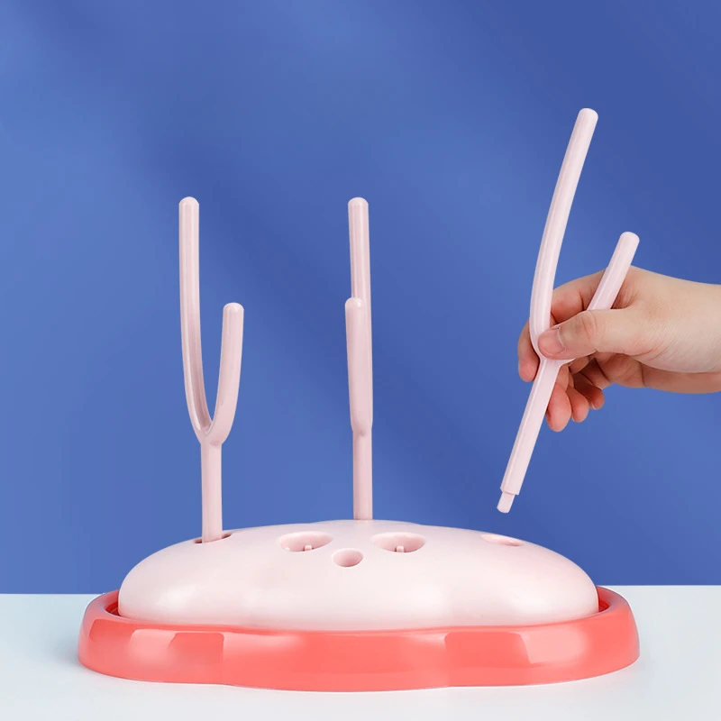 Organizador de drenaje de tazas de leche para bebés, estante limpio en seco para bebés, soporte para botellas con Base de drenaje amplia, bandeja de estructura mecánica - imagen 2