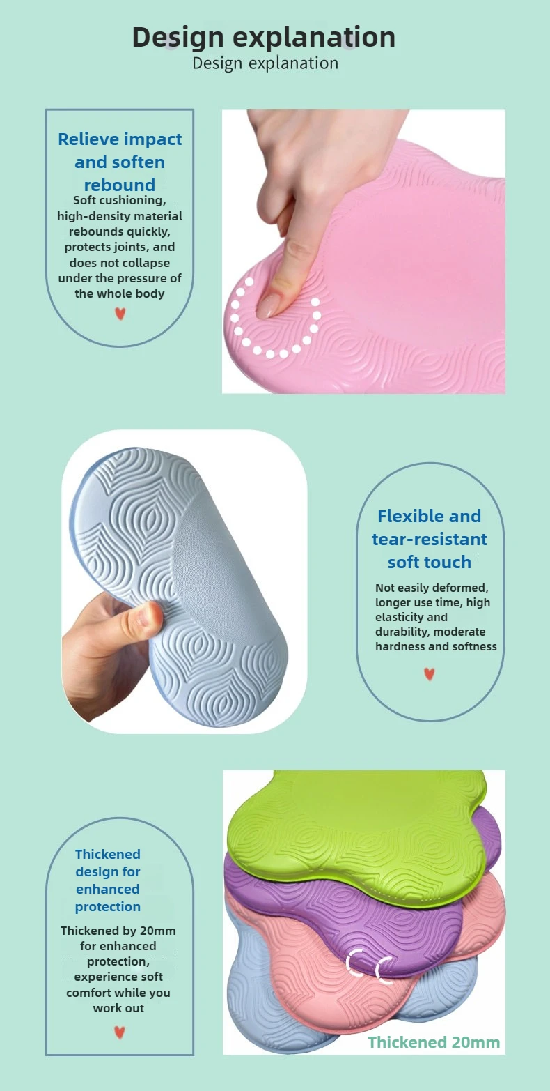 Almohadilla de soporte multifuncional TPE, almohadilla para arrodillarse para deportes de yoga, soporte plano grueso, rodillera para yoga de alta elasticidad, estera de gimnasio, esteras de yoga - imagen 2