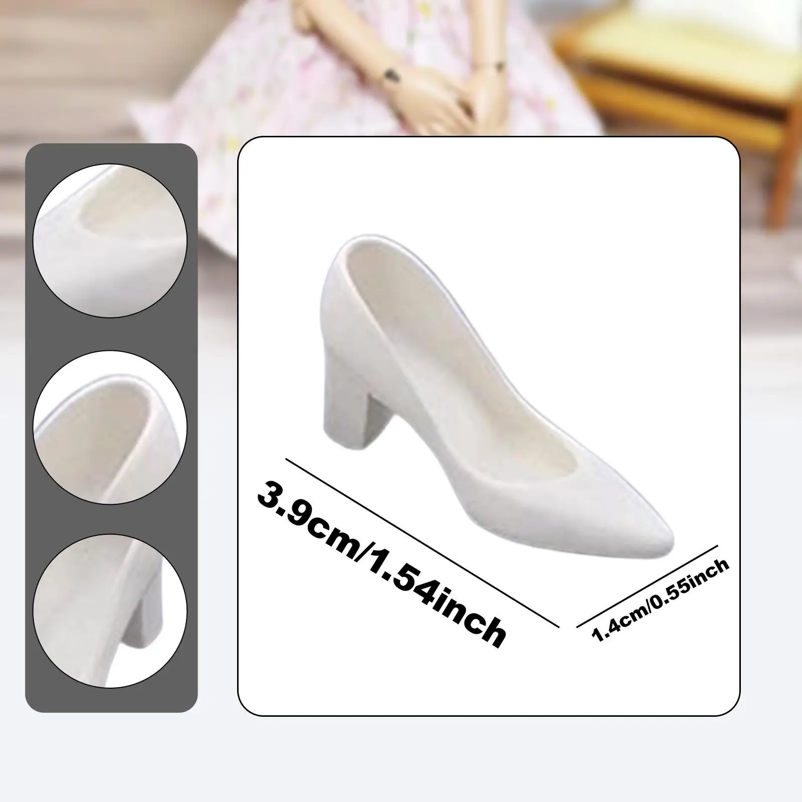1/6 Scale BJD Doll Shoes BJD Doll Accessories Costume Cosplay Stylish Decoration Mini High Heeled Shoes for 12 inch Figure Body