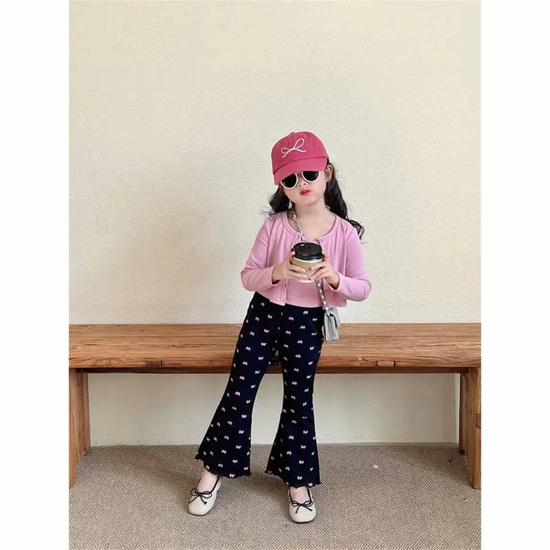 Conjuntos de primavera para niñas con pantalón pajarita y camiseta - imagen 3