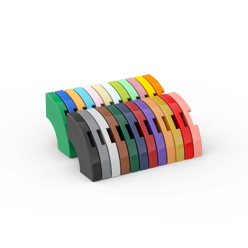 20 piezasMOC Compatible ensambla partículas de alta tecnología 27925 78560 azulejo esquina redonda 2x2 Macaroni piezas de bloques de construcción juguetes DIY - imagen 2