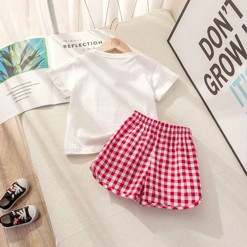 Conjunto estampado frutal de algodón para niña - imagen 5