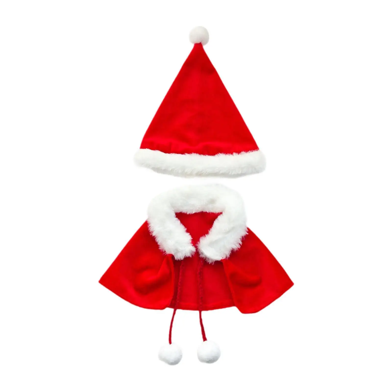 2 uds muñecas de moda capa y sombrero de Navidad accesorios de ropa en miniatura disfraz para - imagen 2