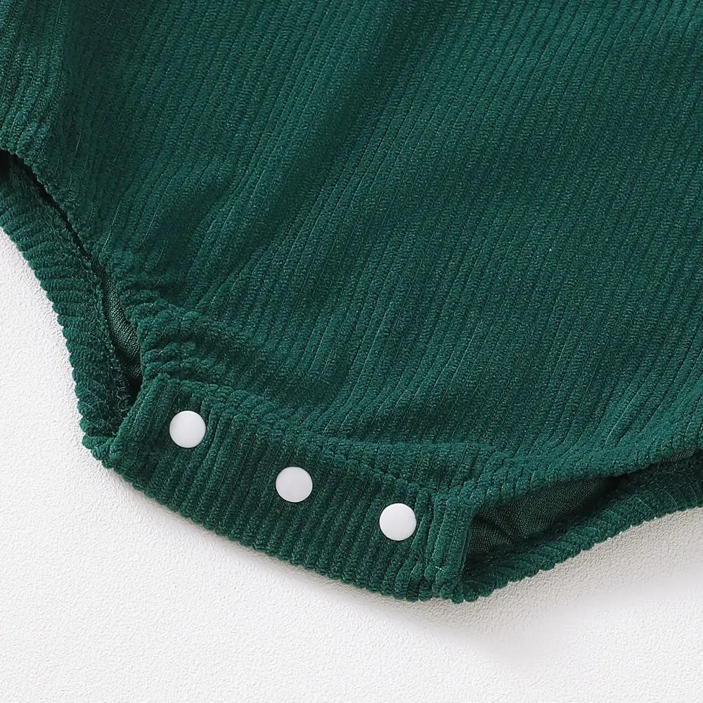 Conjunto de peleles con tirantes a la moda, disfraz de Navidad de dibujos animados de pana, mono bordado para niños y niñas - imagen 5