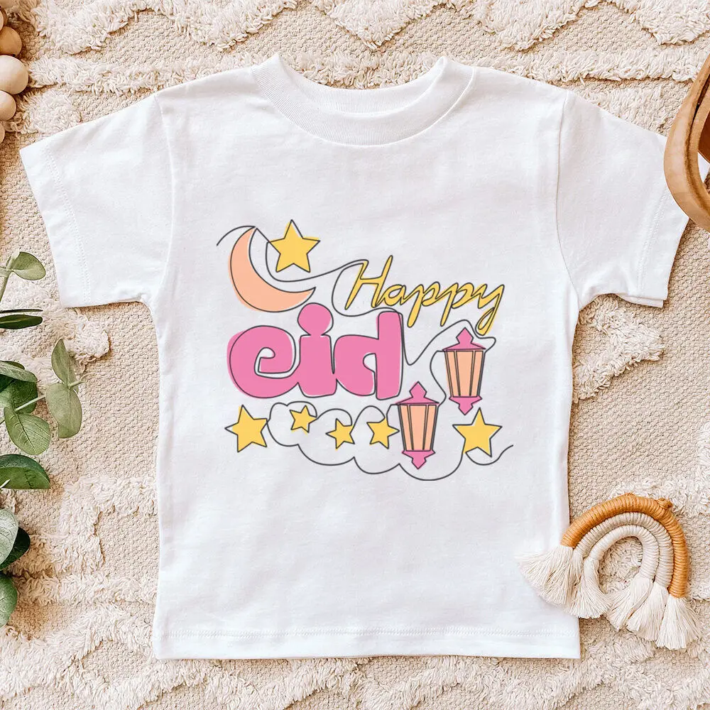 Camiseta Eid Mubarak para niños y niñas – Estampa de luna - imagen 4