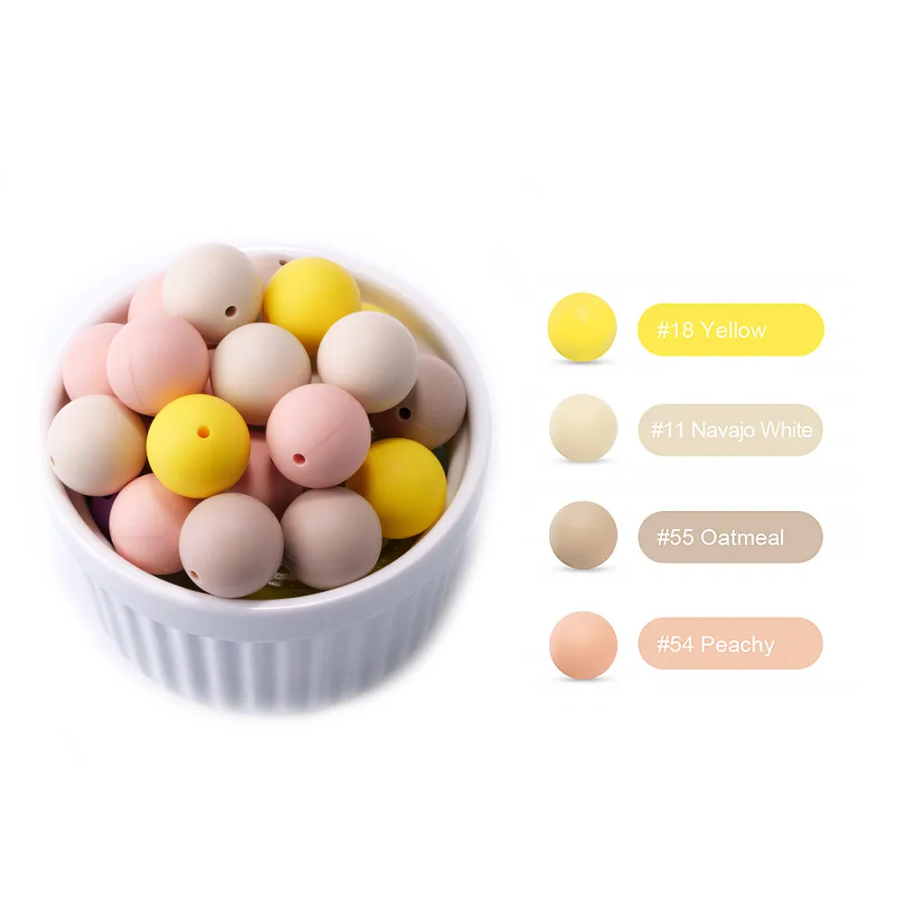 TYRY.HU-Cuentas redondas de silicona de grado alimenticio para dentición, mordedor masticable para bebé, 12mm, 10 piezas - imagen 5