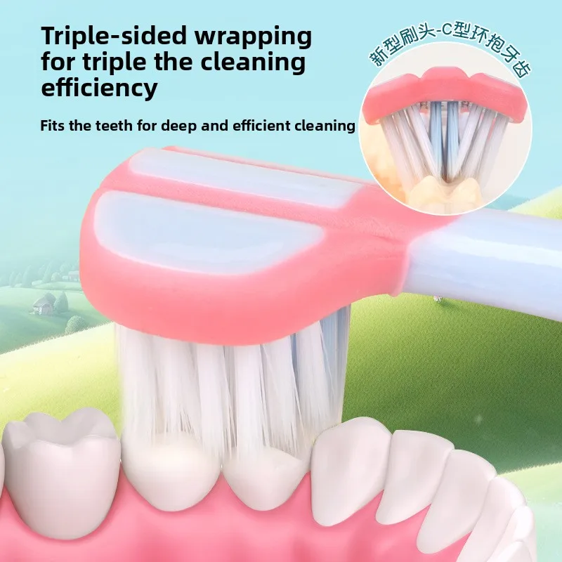 Cepillo de dientes infantil triple cara – Limpieza bucal suave - imagen 4