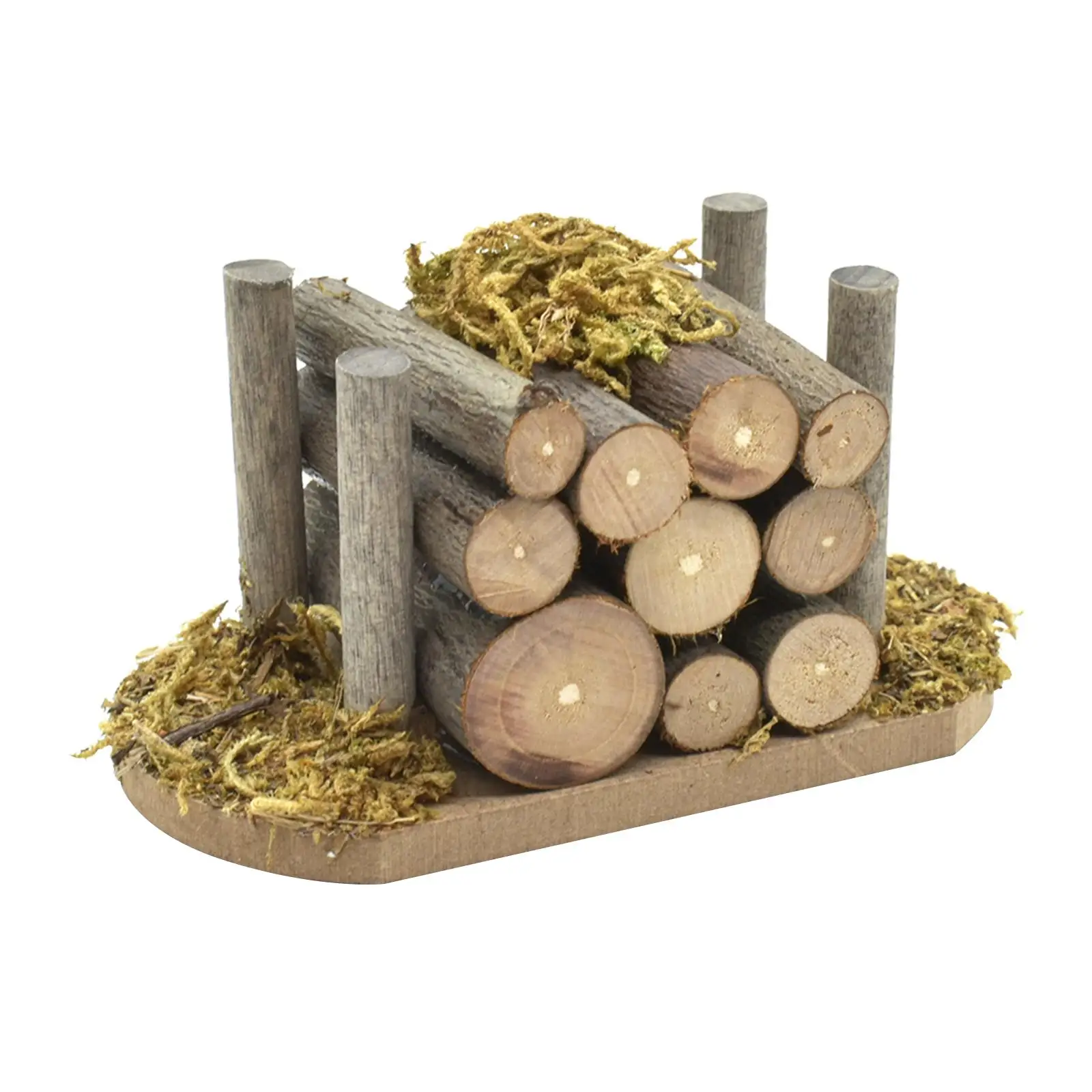 1/12 Dollhouse Firewood Pile Fairy Garden Furniture Miniature Garden Figurine for Living Room Fireplace Dollhouse Accessories