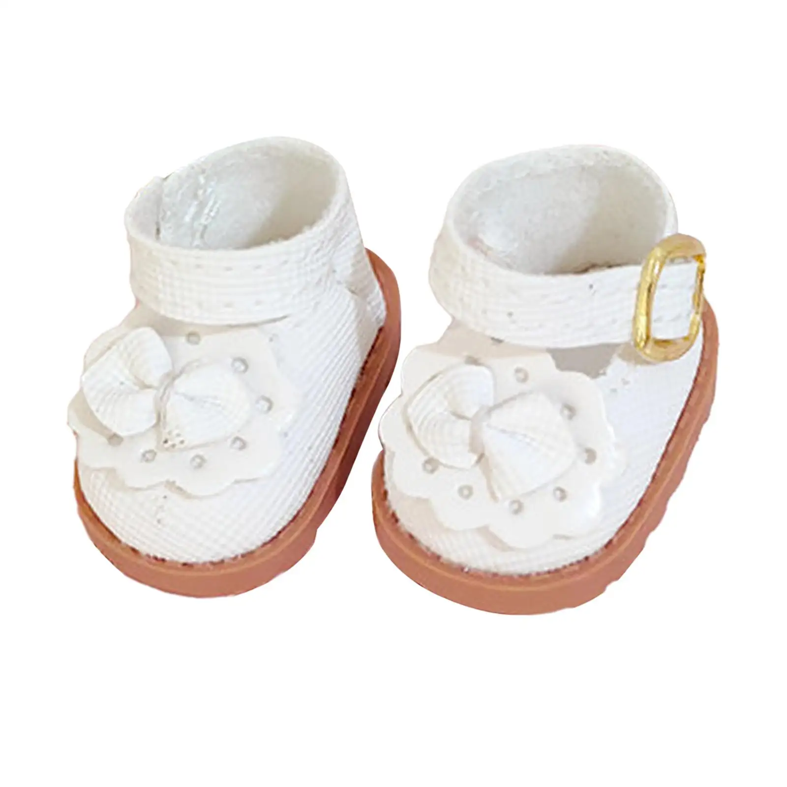 17cm Miniature Doll Shoes Bowknot Design Handmade DIY Doll Toy (White Color) Doll Accessories for Girls Gift 17cm Pendant Doll