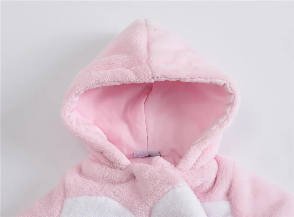 Pelele de invierno para niña con capucha de algodón grueso - imagen 5