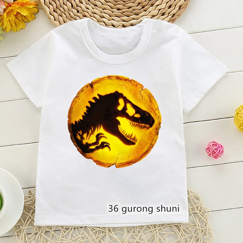 2024 nuevo programa de película Jurassic World Dominion impreso ropa para niños camiseta lindo dinosaurio Jurásico camiseta verano niños Tops - imagen 4