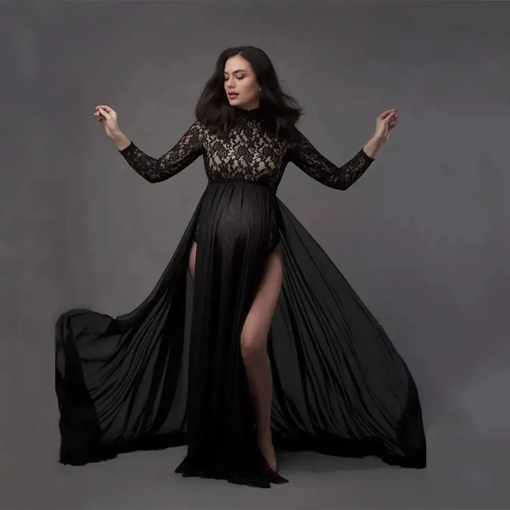 Conjunto de vestido y mono para fotografía de maternidad, conjunto de vestido para sesión de fotos de embarazo, mono elástico, 2024